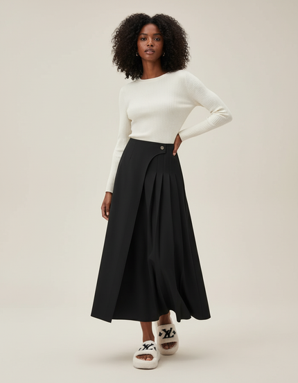 Jupe Portefeuille Longue Noire