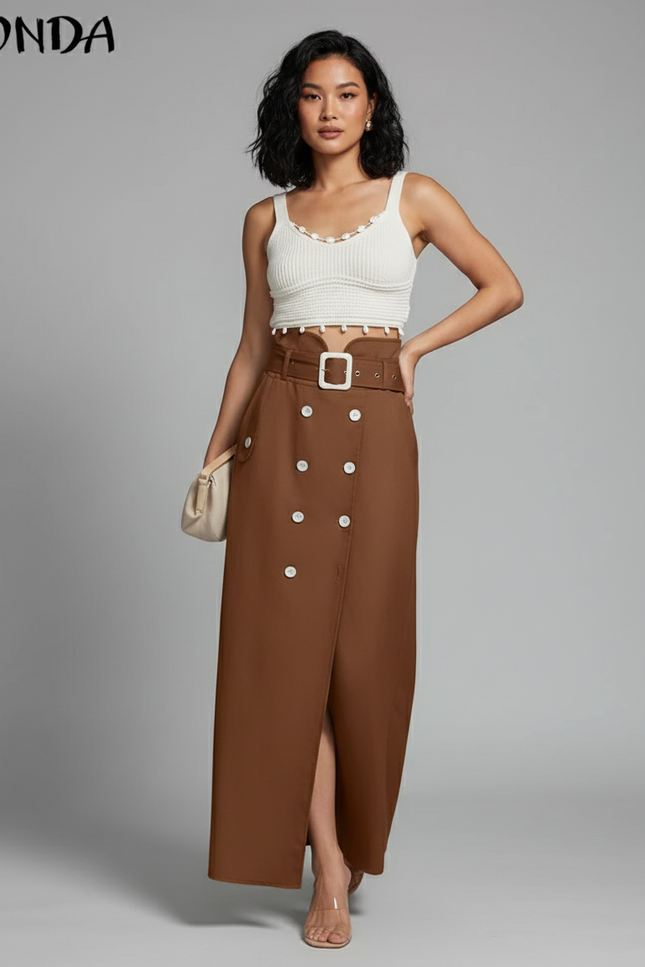 Jupe Portefeuille Bouton