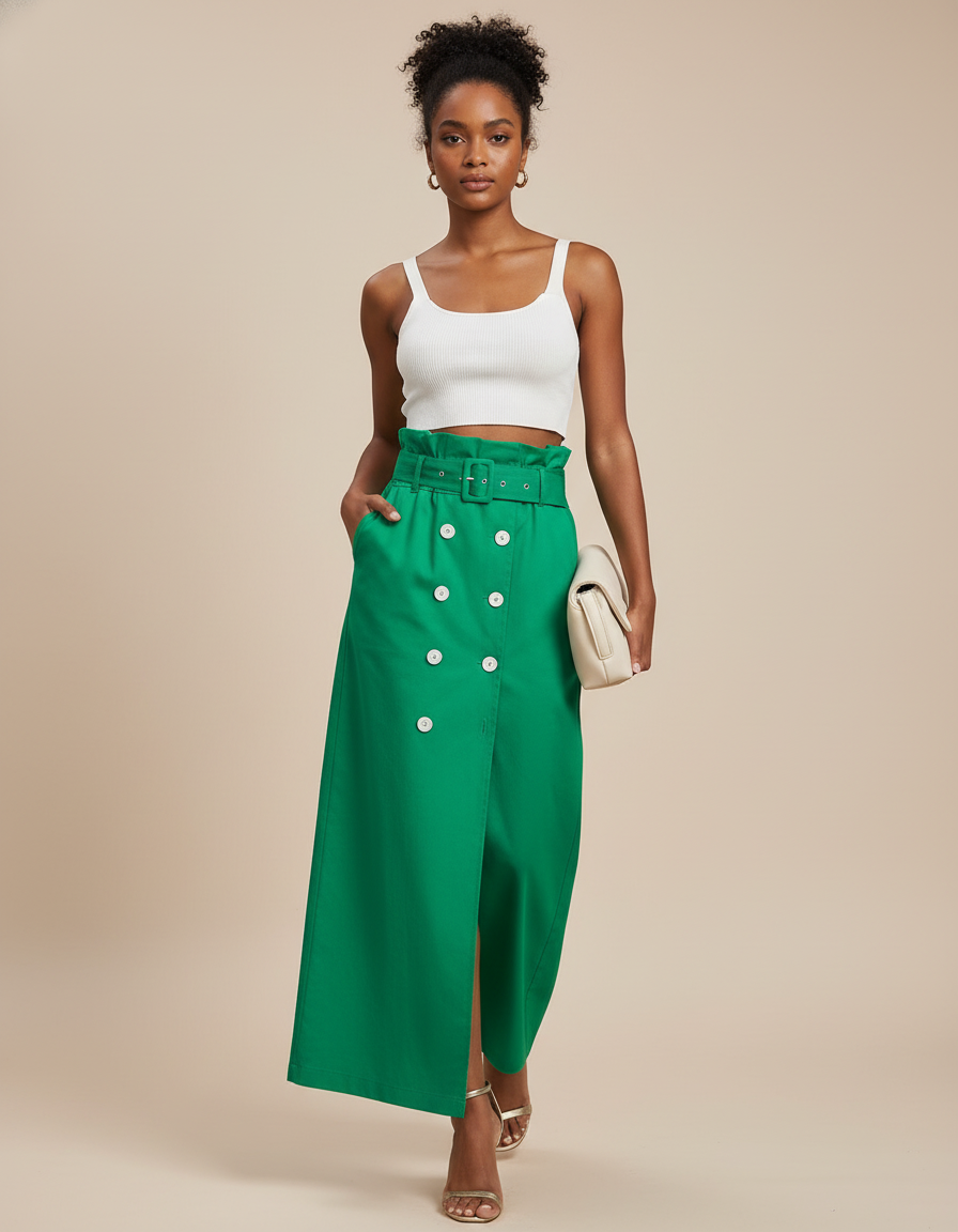 Jupe Longue Portefeuille Fendue