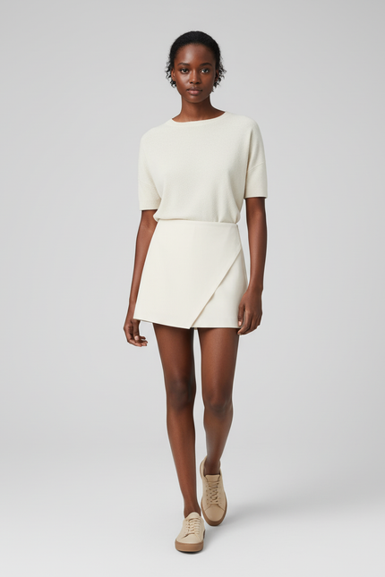 Jupe Portefeuille Beige