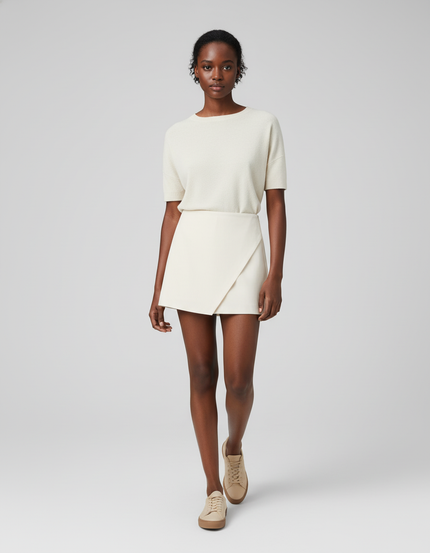 Jupe Portefeuille Beige