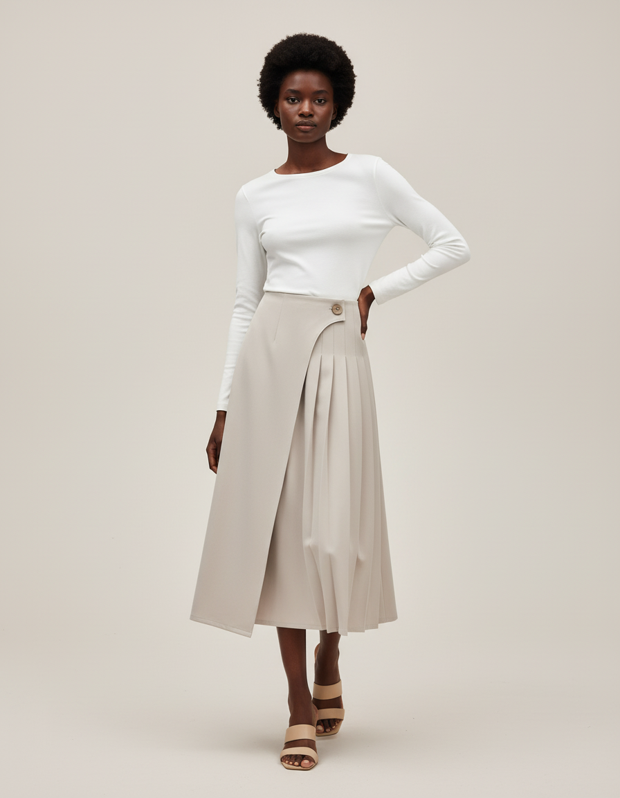 Jupe Portefeuille Asymétrique