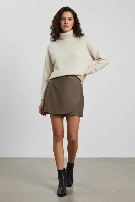 Jupe Portefeuille Marron