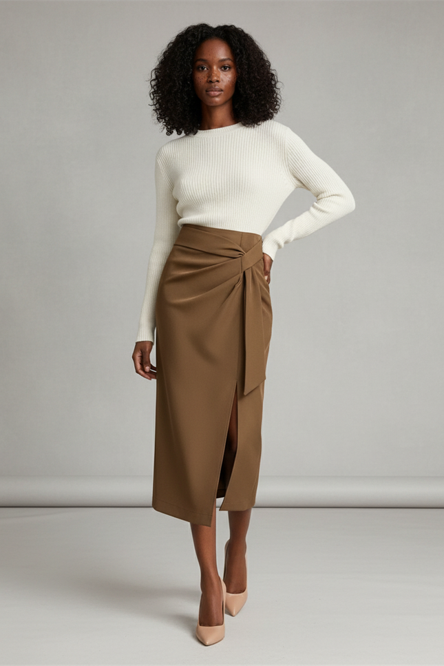 Jupe Portefeuille Drapée