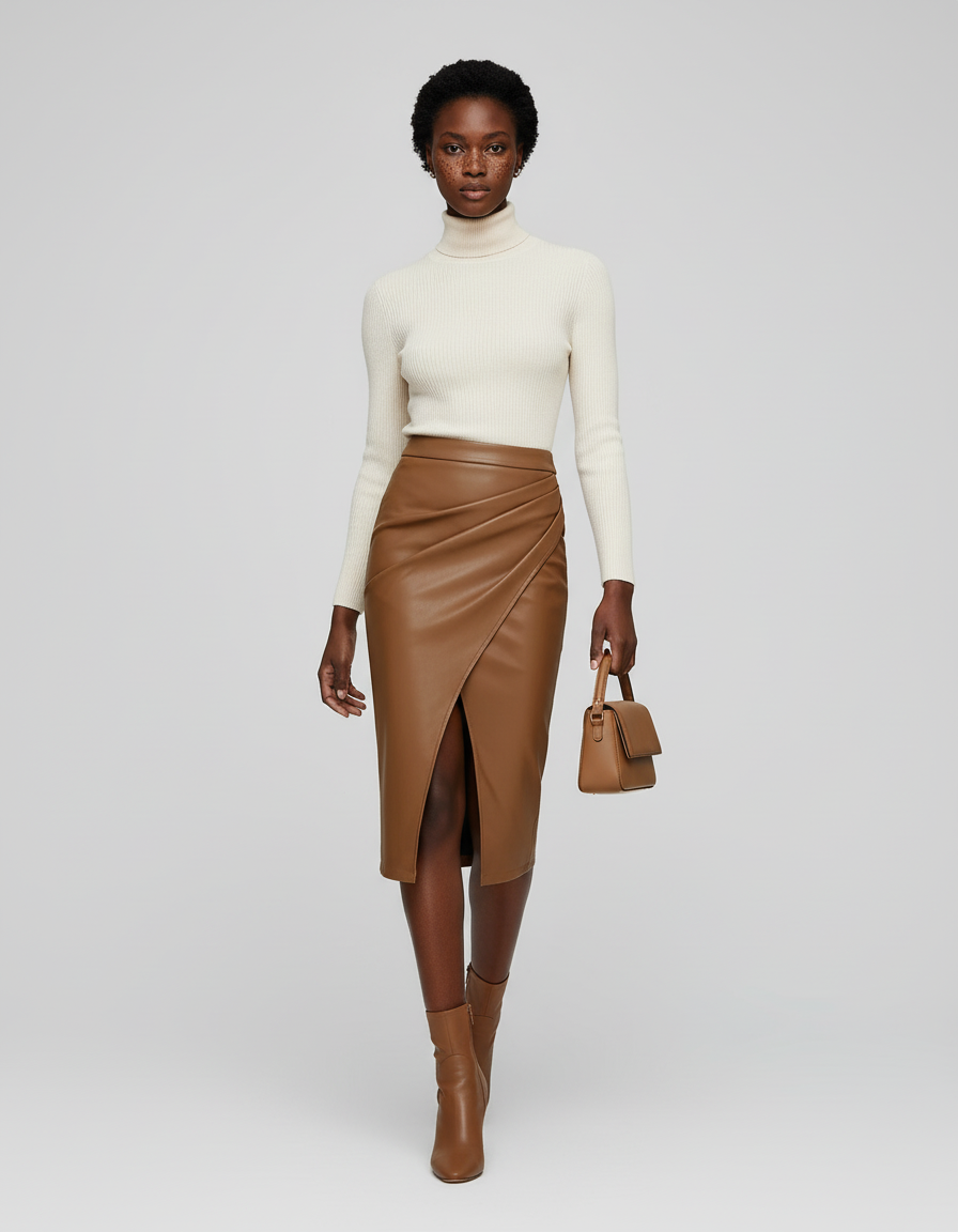 Jupe En Cuir Portefeuille