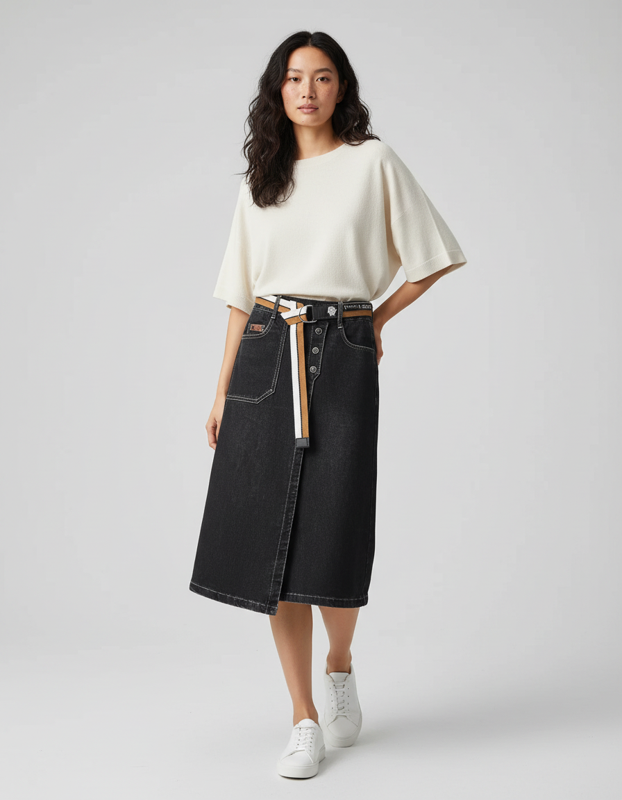 Jupe Jean Portefeuille Femme