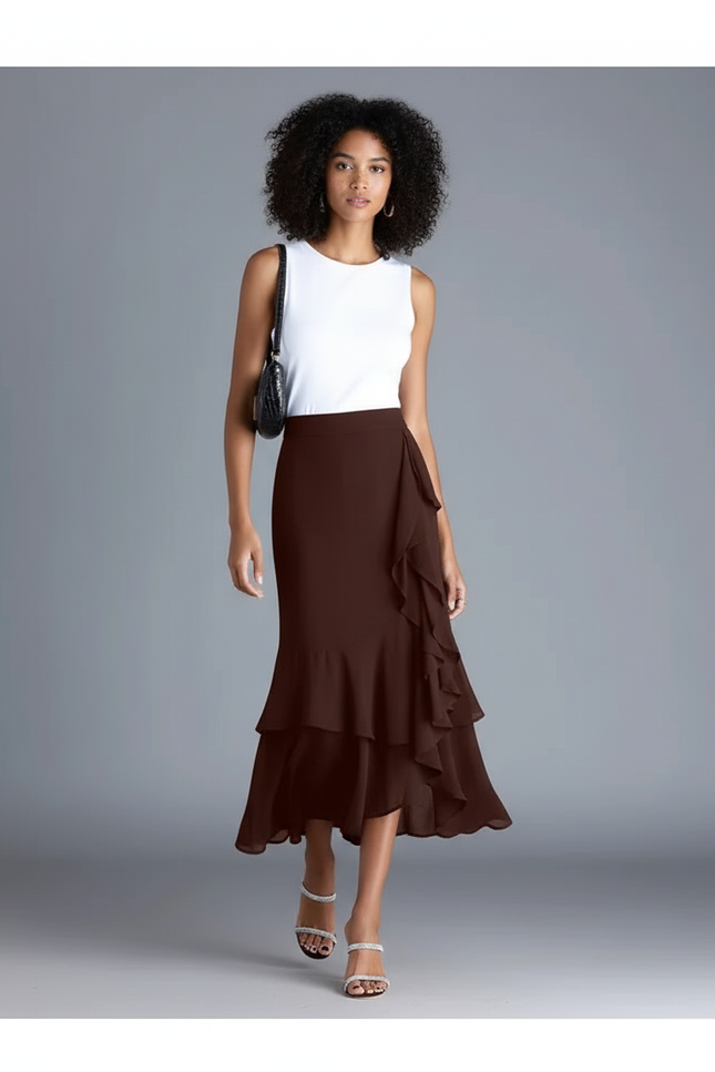 Jupe Portefeuille À Volants