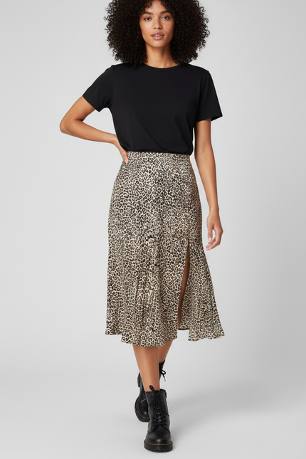 Jupe Longue Portefeuille Leopard