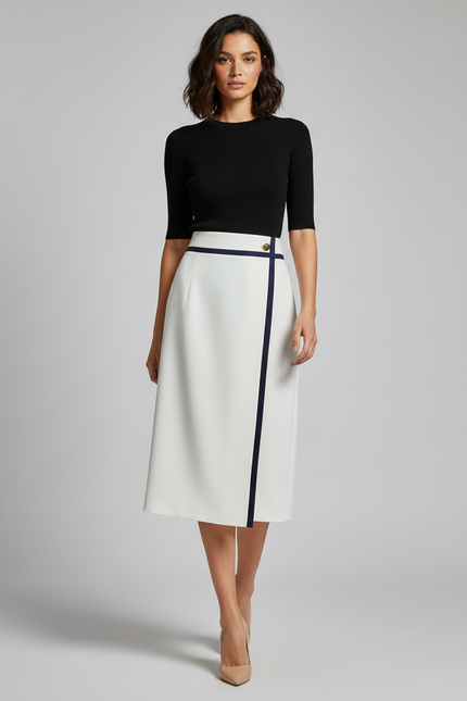 Jupe Portefeuille Rayé