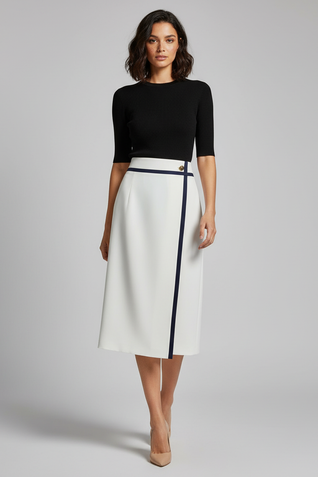 Jupe Portefeuille Rayé