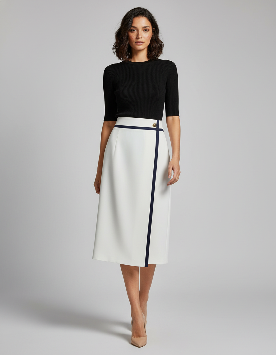 Jupe Portefeuille Rayé