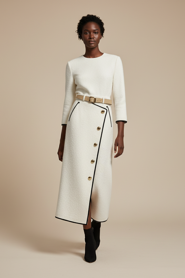 Jupe Portefeuille Longue Blanche