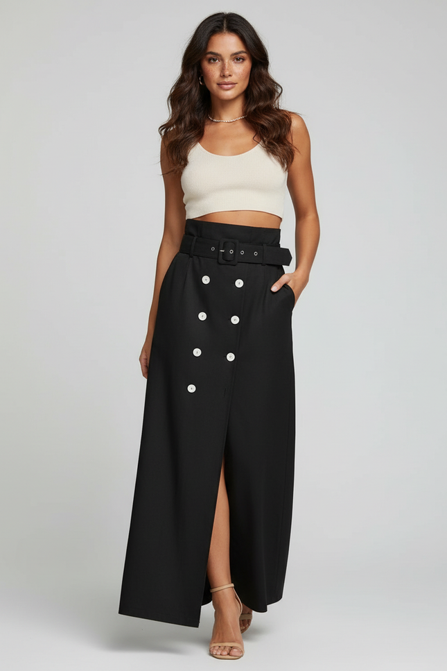 Jupe Longue Portefeuille Noire