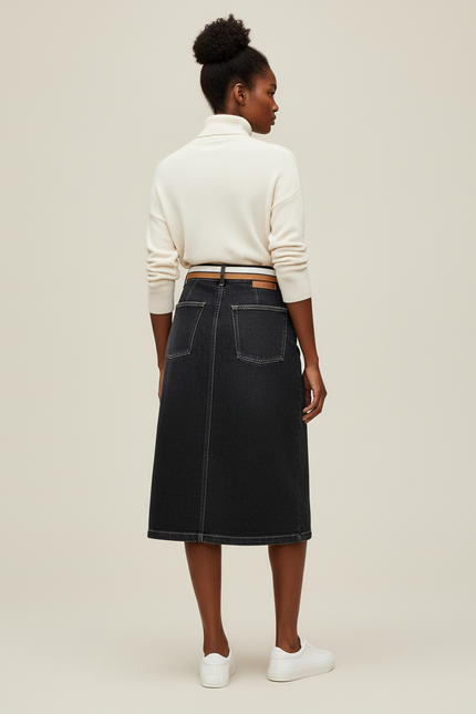 Jupe Portefeuille Noire Femme