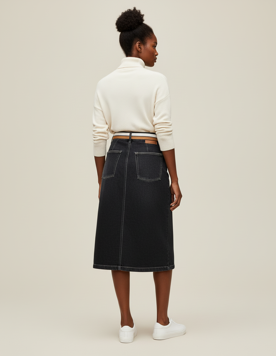 Jupe Portefeuille Noire Femme