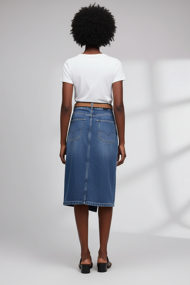 Jupe Portefeuille Bleue