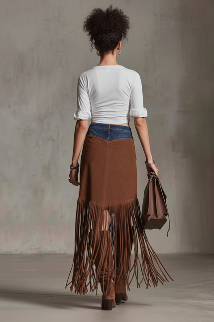 Jupe Portefeuille Daim