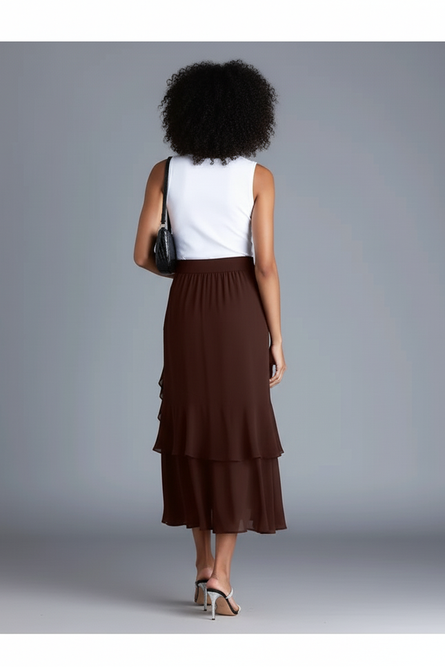 Jupe Portefeuille À Volants