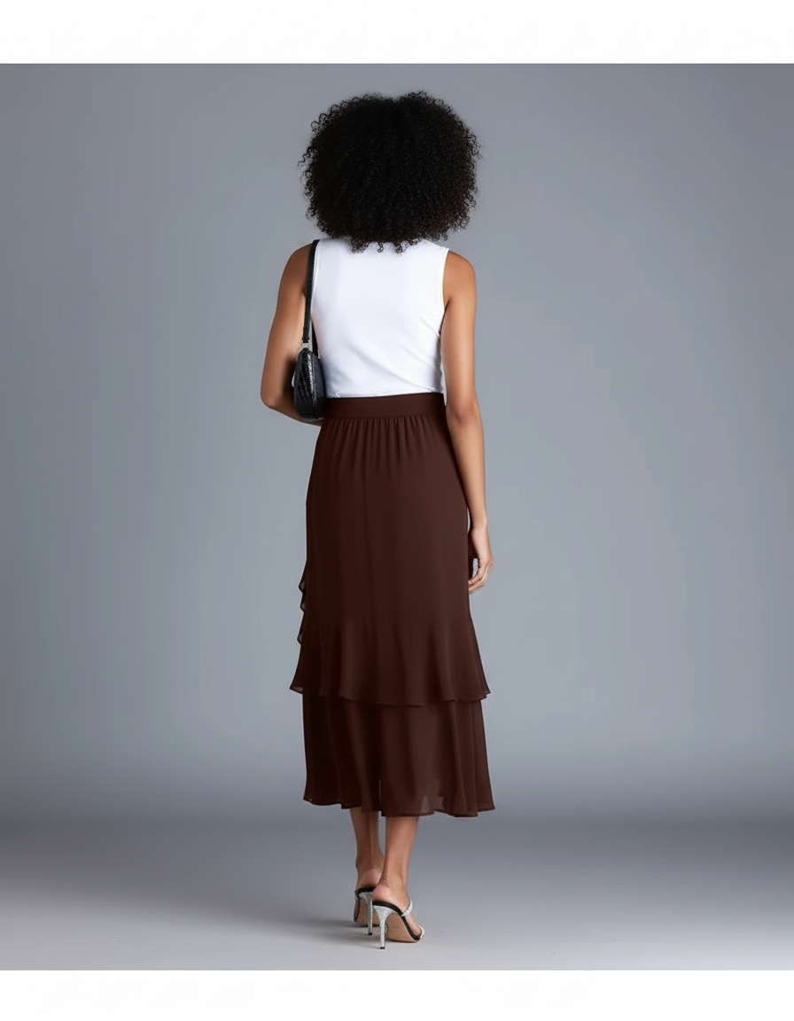 Jupe Portefeuille À Volants