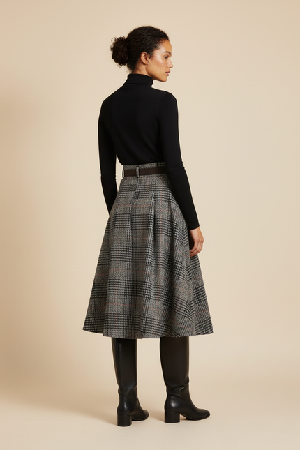 Jupe Portefeuille Carreaux