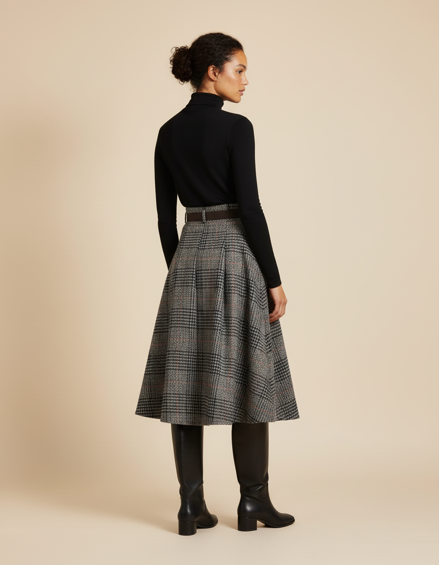 Jupe Portefeuille Carreaux