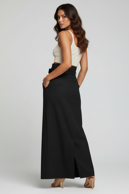 Jupe Longue Portefeuille Noire