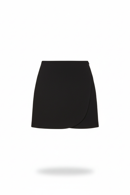 Jupe Portefeuille Noire Courte