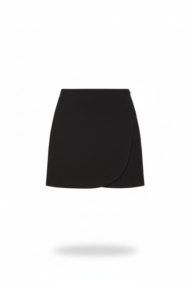 Jupe Portefeuille Noire Courte
