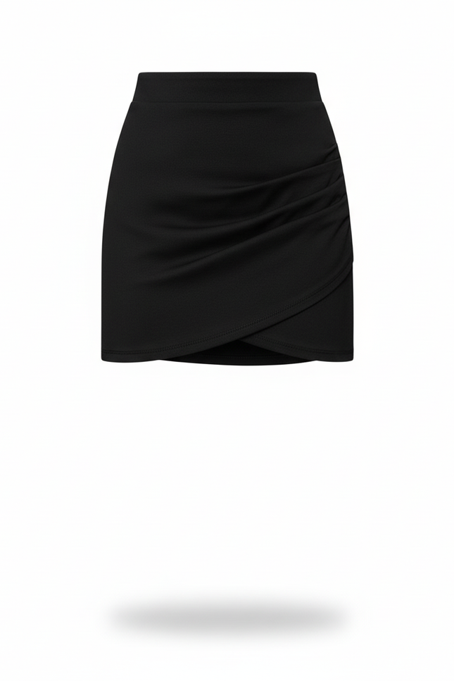 Jupe Portefeuille Courte Noire