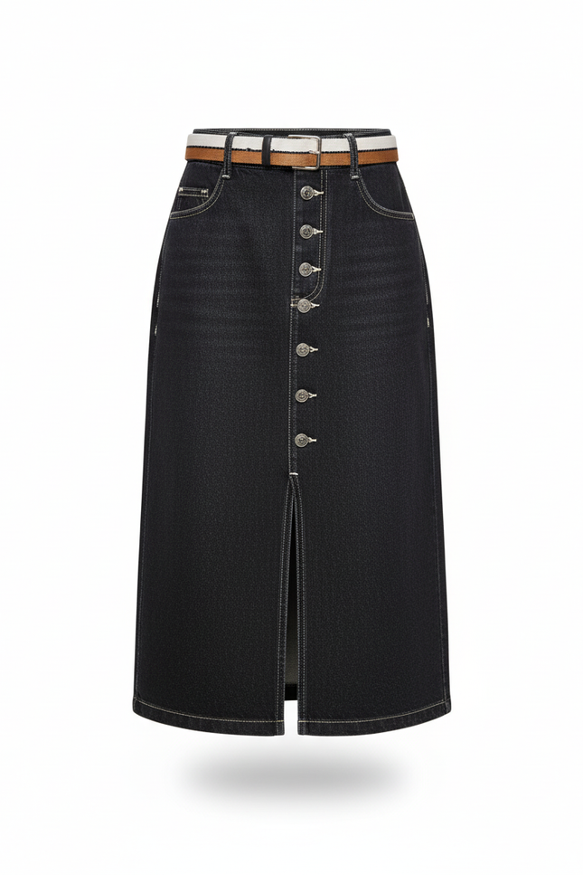 Jupe Portefeuille Noire Femme