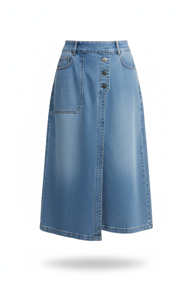 Jupe Portefeuille Longue Droite