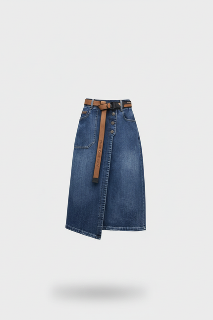 Jupe Portefeuille Bleue