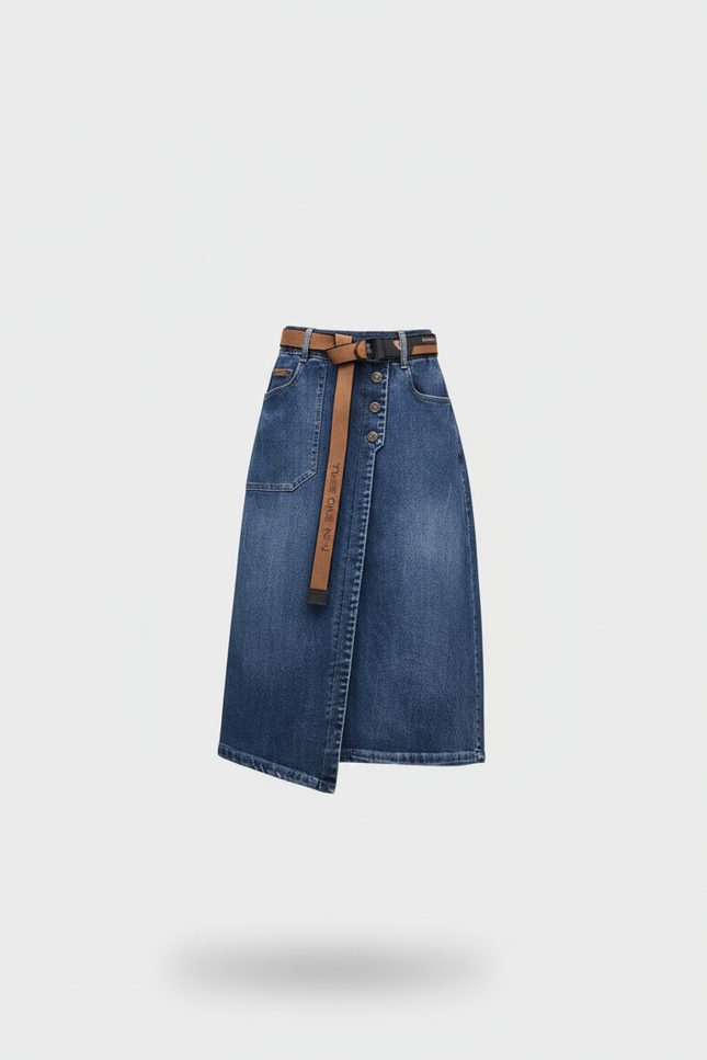 Jupe Portefeuille Bleue