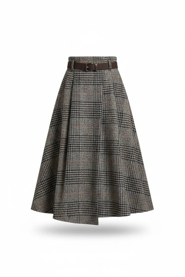 Jupe Portefeuille Carreaux