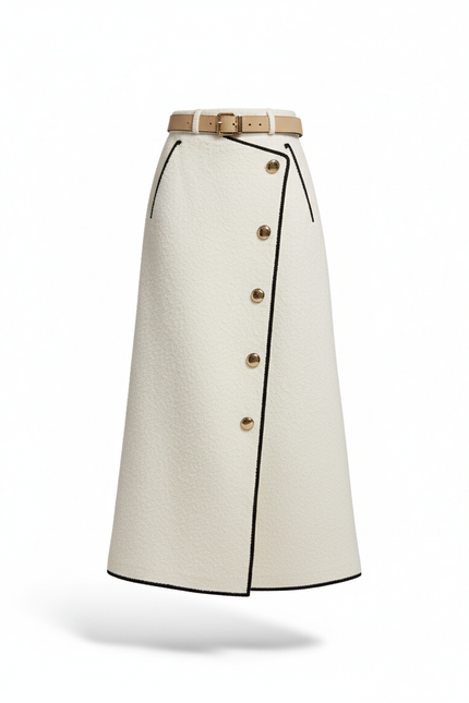 Jupe Portefeuille Longue Blanche