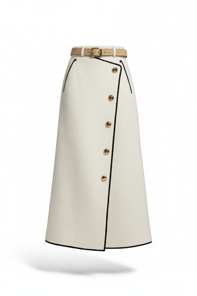 Jupe Portefeuille Longue Blanche